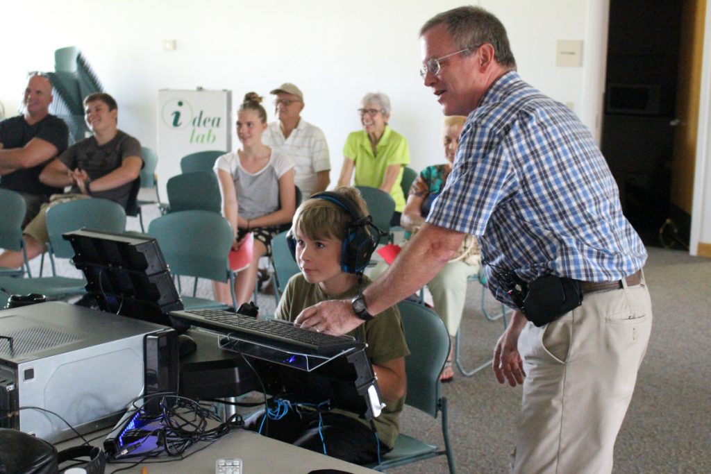 Flight training in progress with young student